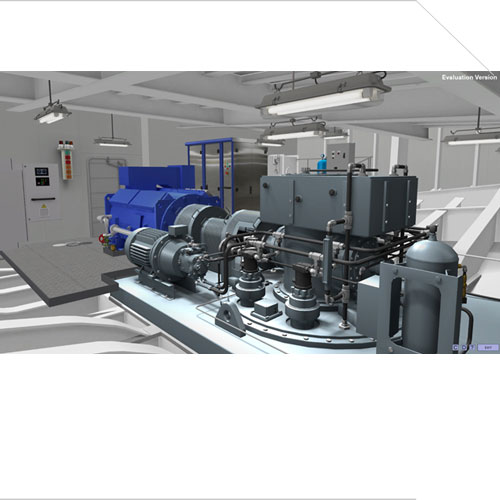 Тренажер «LNG DE3D» машинного отделения судна, оборудованного дизель - электрической двухтопливной (сжиженный природный газ и дизельное топливо) пропульсивной установкой. 