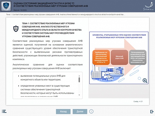 Модуль 10. Оценка состояния защищенности ОТИ и (или) ТС и соответствия реализуемых мер угрозам совершения АНВ