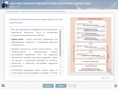 МОМ «Подготовка специалиста командного состава, ответственного за охрану судна»