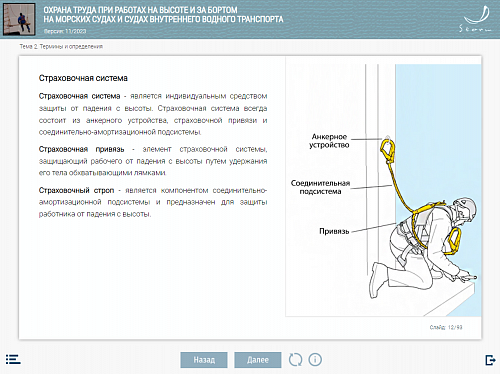 МОМ «Охрана труда при работах на высоте и за бортом на морских судах и судах внутреннего водного транспорта»