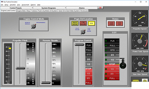 Тренажер &quot;Gas Turbine Simulator&quot; машинного отделения судна с газотурбинной установкой