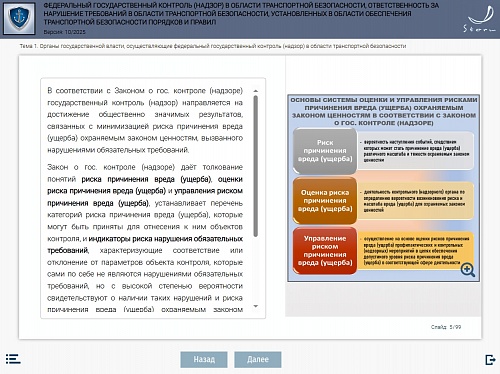 Модуль 9. Федеральный государственный контроль (надзор) в области транспортной безопасности, ответственность за нарушение требований в области транспортной безопасности, установленных в области обеспечения транспортной безопасности порядков и правил