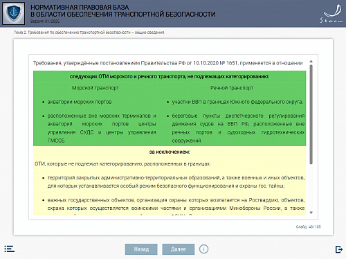 Модуль 2. Нормативная правовая база в области обеспечения транспортной безопасности.