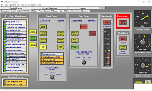 Тренажер &quot;Gas Turbine Simulator&quot; машинного отделения судна с газотурбинной установкой