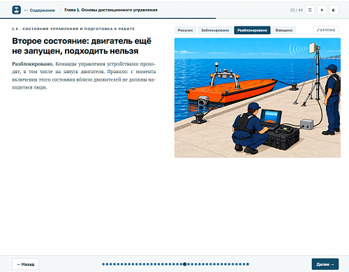 Библиотека МОМ «Подготовка оператора безэкипажного катера»